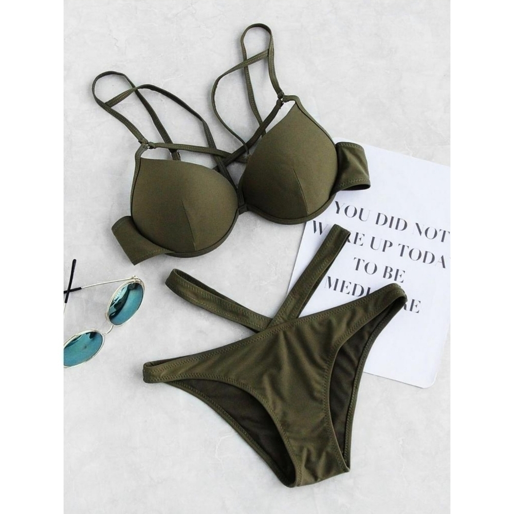 SHEIN Cut Front Bustier Bikini Set